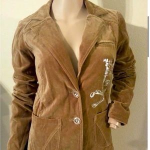 Women’s Medium For Love and Liberty by Johnny Was Camel Velvet Jacket